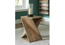 zalemont distressed brown accent table   